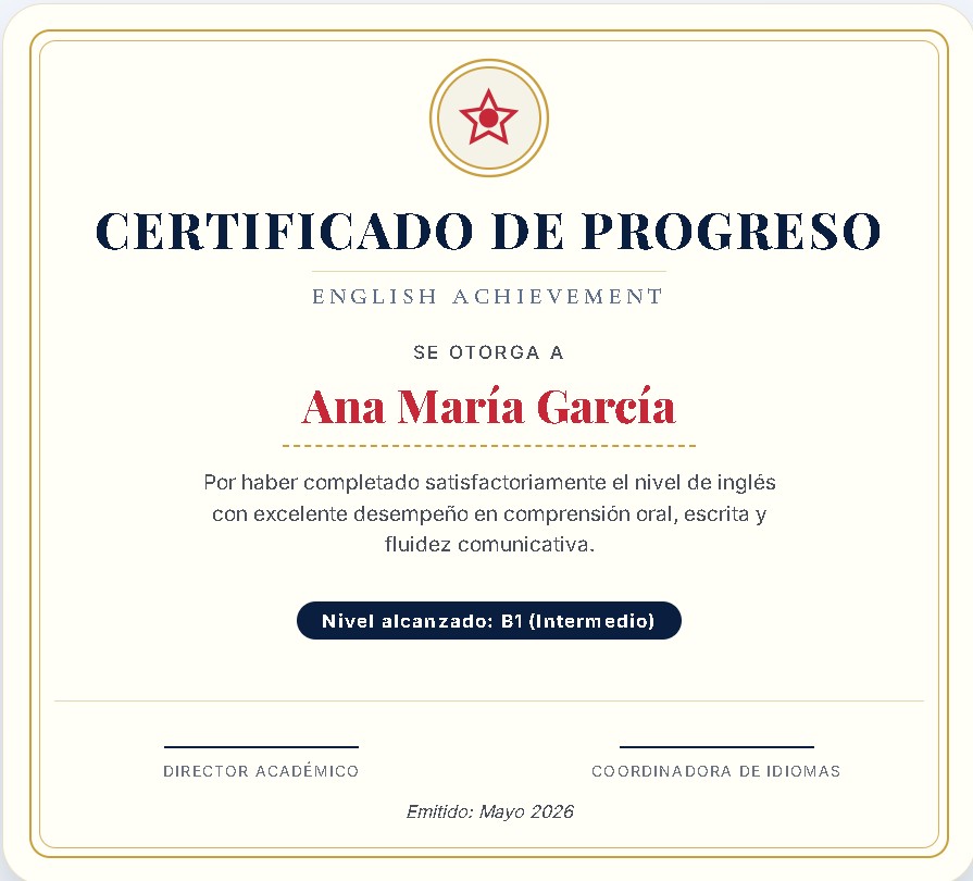 Certificado de progreso